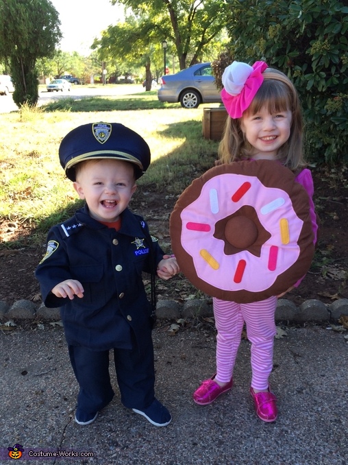 Police Man and Donut Costume