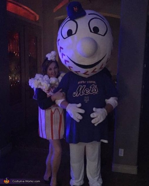 Popcorn and Mr. Met Mascot Couple's Costume