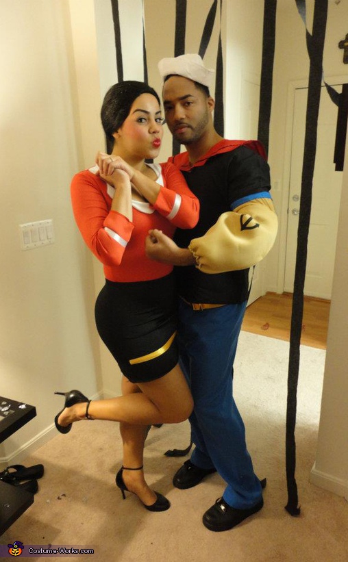 Homemade Popeye & Olive Oil Couples Costume | Creative DIY Costumes