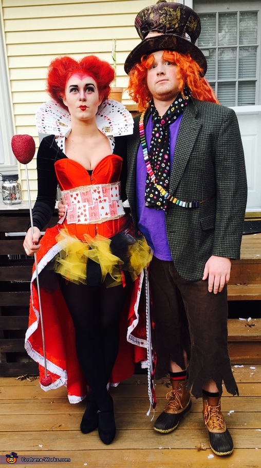 Queen of Hearts and the Mad Hatter Costume | No-Sew DIY Costumes