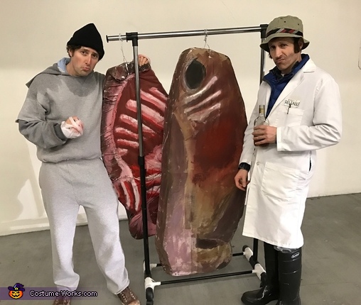 Rocky Balboa and Paulie with The Meat Costume