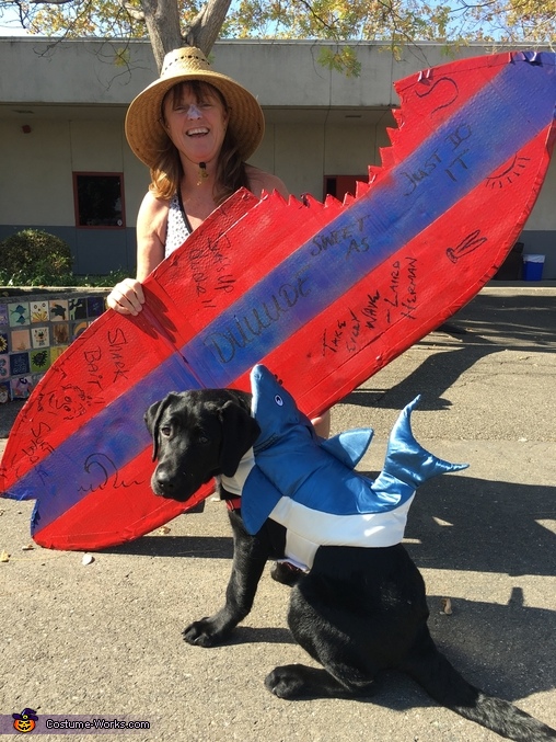 DIY Fisherman + Boat Halloween Costume Idea (With Dog Shark)