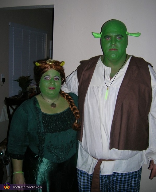 Homemade Shrek and Fiona Costume for Couples