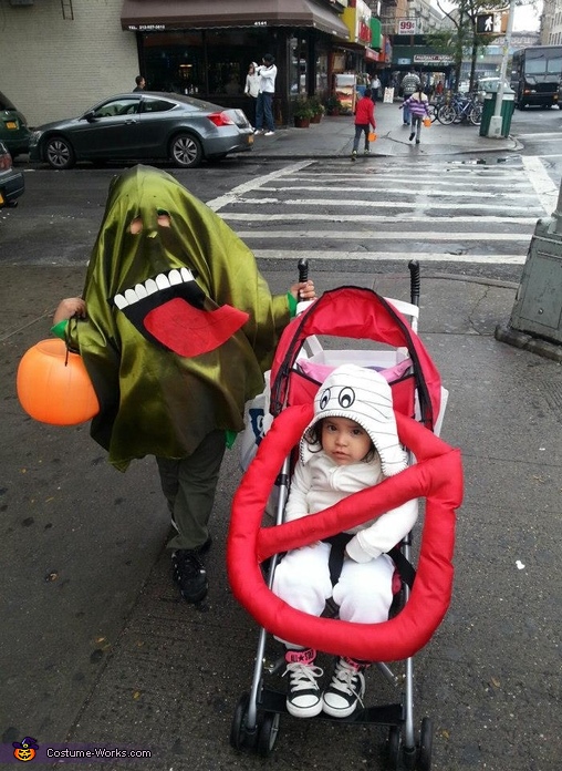 Slimer and the Ghostbuster Sign Costume