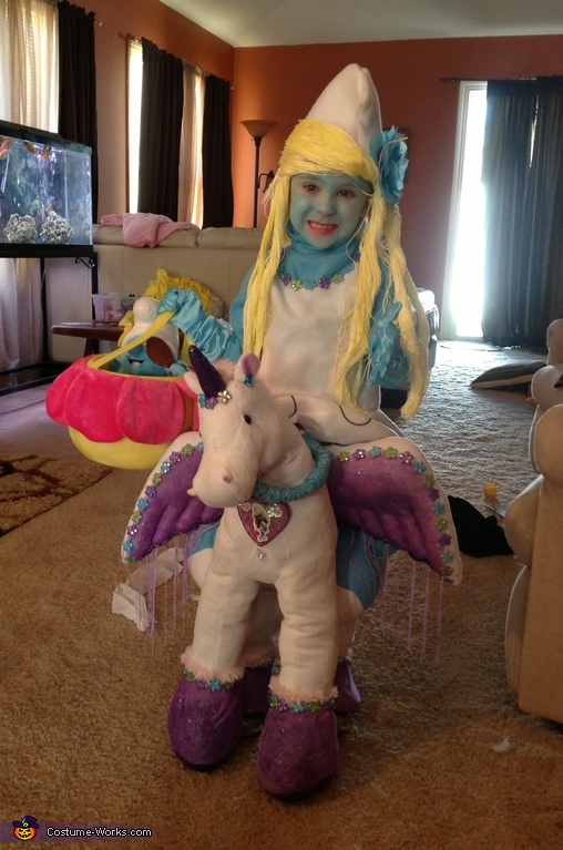 Smurfette riding a Unicorn Costume