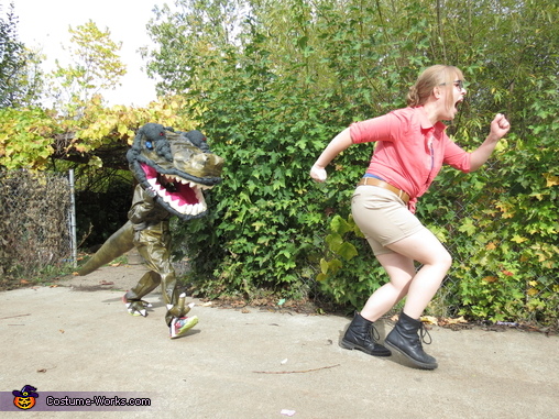 T Rex And Ellie From Jurassic Park Costume Step By Step Guide