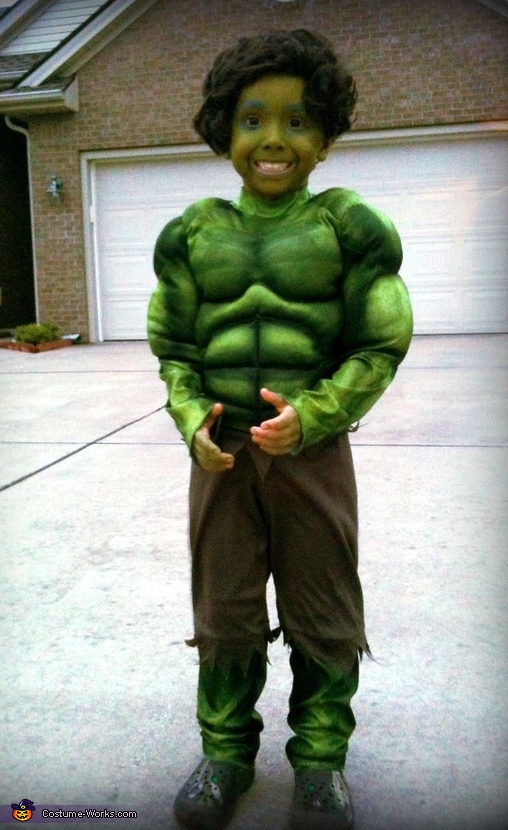DIY Incredible Hulk Costume  Hulk costume, Baby girl halloween costumes,  Hulk halloween costume