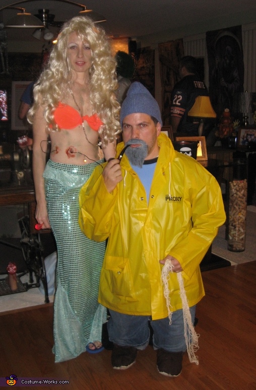 Tiny Fisherman and Mermaid Couple's Costume