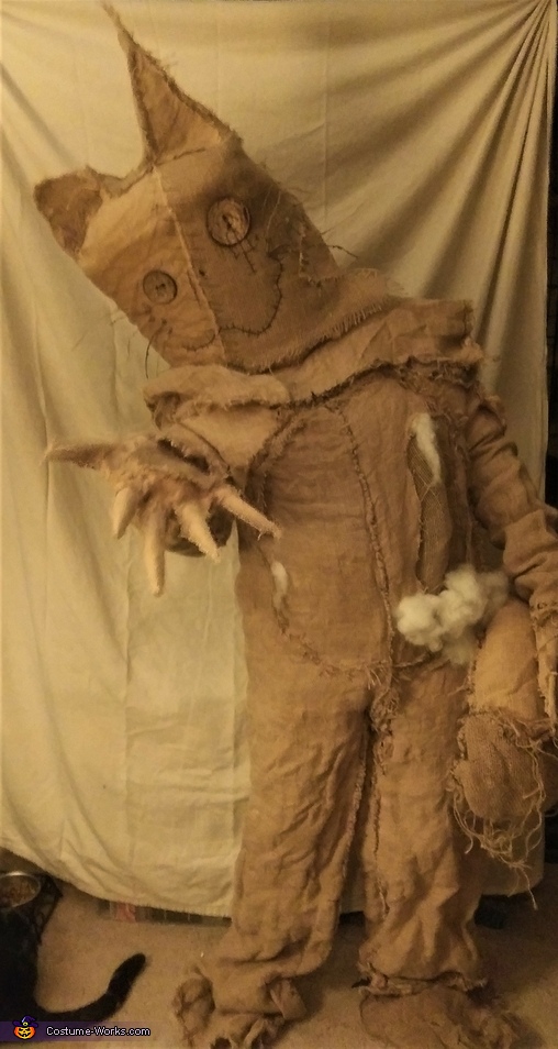 Torn Up Old Burlap Samhain Cat Plush Costume