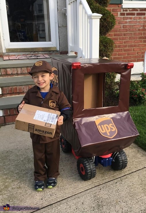 ups driver costume halloween happy start delivering packages ready