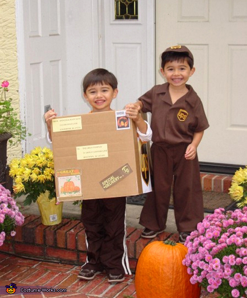 UPS Man with Package Costume