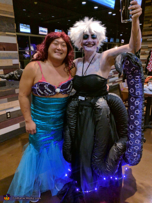 Ursula and Ariel Couples Halloween Costume No Sew DIY Costumes