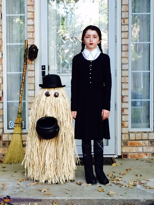 Wednesday Addams and Cousin IT Costume in 2023  Wednesday costume,  Holloween costume, Family halloween costumes