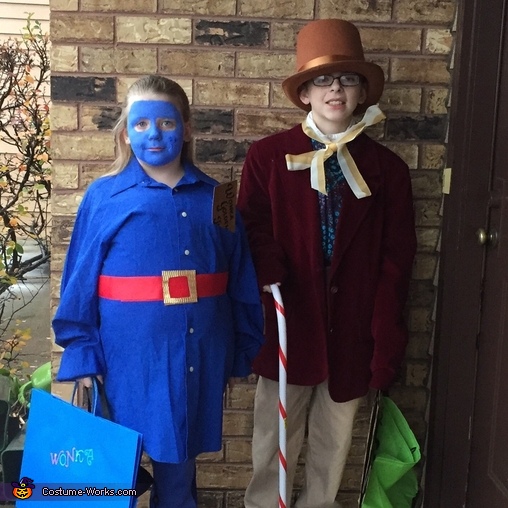 Willy Wonka and Violet from the Chocolate Factory Costume