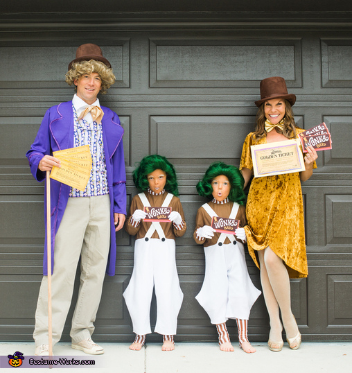 Willy Wonka's Oompa Loompas and the GOLDEN Ticket Costume