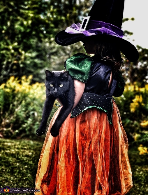 Witch with Black Cat Costume