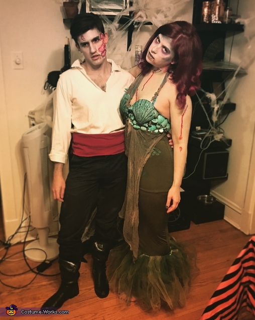 Zombie Ariel and Prince Eric Costume