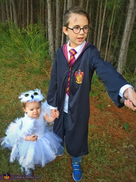 Magical Harry Potter Family Costume with Harry and Hedwig