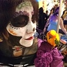 Photo #2 - My friend's colorful bird flew onto Imelda's shoulder. Maybe he wanted to be an alebrije, too!