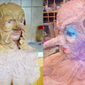 Photo #5 - The mask before painting details, and after some details are added.
