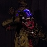 Photo #2 - This image features a costom made zombie mask that is attached inside the main head's jaw.