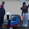 Photo #1 - Sir 'Henry' Hatt, his Thomas, and his conductor at the 'crossing'