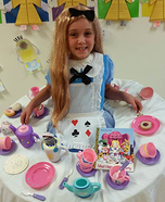 Alice at the Mad Hatters Tea Party Homemade Costume