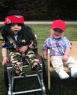 Baby Forrest Gump and Lt. Dan Homemade Costume
