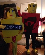 Ball Hockey Lego Man and his Groupie Lego Lady Homemade Costume