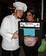 Fantasia de Halloween para Casais: Cozinheiro Chef e Bun no Roupa do Forno