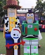 Buzz & Woody help Forky Homemade Costume