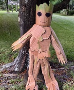 Cardboard Groot Homemade Costume