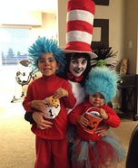 Cat in the Hat with Thing 1 and Thing 2 Homemade Costume