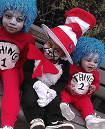 Cat in The Hat with Thing 1 & Thing 2 Homemade Costume