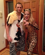 Caveman and Leopard Couples Homemade Costume