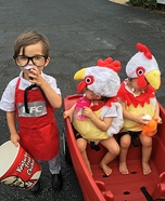 Colonel Sanders and Two Chickens Homemade Costume