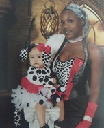 Cruella De Ville and Baby Dalmatian Homemade Costume