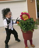 Edward Scissorhands and a Flower Pot Homemade Costume