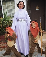 Ewoks and Princess Leia Homemade Costume