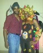 Fall Tree and Sexy Lumberjack Homemade Costume
