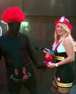 Firefighter and her Flame Homemade Costume