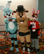 Freddy Fazbear, Toy Bonnie and Foxy the Pirate Homemade Costume