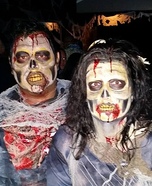 Happy Zombie Couple Homemade Costume