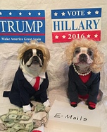 Hillary and Trump Dogs Homemade Costume