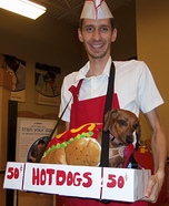 Homemade Hot Dog Vendor Costume