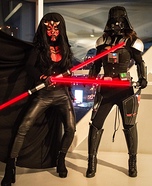 Lady Darth Vader and Darth Maul Homemade Costume