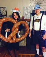 Lederhosen Man and Pretzel Homemade Costume