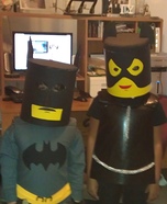 Homemade Lego Batman and Cat Women Costumes
