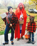Little Red Riding Hood, Wolf and Lumberjack Family Homemade Costume