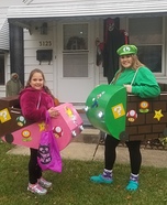 Mario Kart Luigi and Princess Peach Homemade Costume